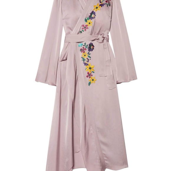 Etro Midi Dress Embellished with a Wrap-Effect in Satin & Sz38 NWT - Picture 6 of 9